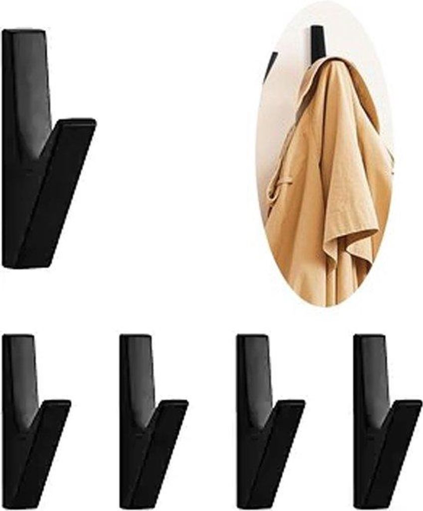 Haken - Zwart - Wandhaken - Badkamerhaken - Haken für Akoestik-Panelen, Schränke, Wände, Badezimmer - Für Kleidung, Hüte, Taschen, Handtücher...