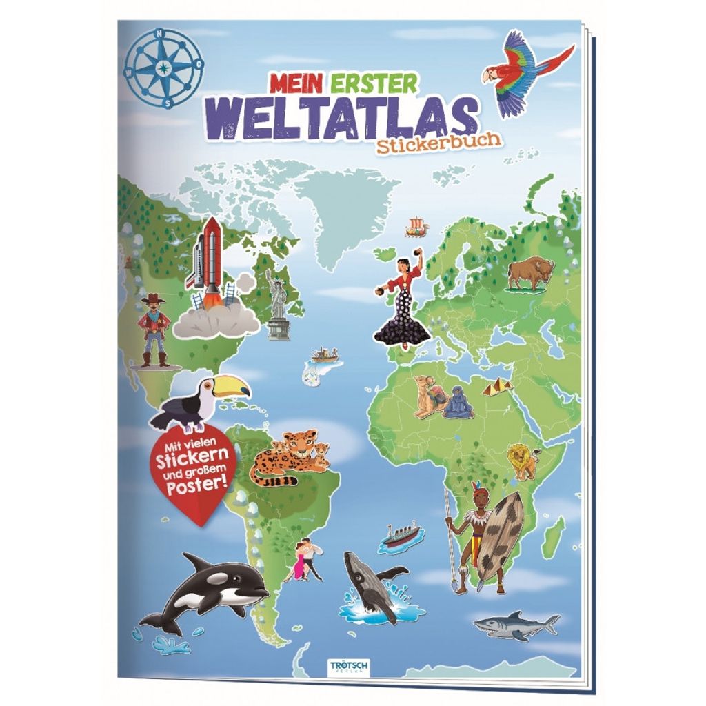 Trötsch Stickerbuch Mein erster Weltatlas Image du produit 
