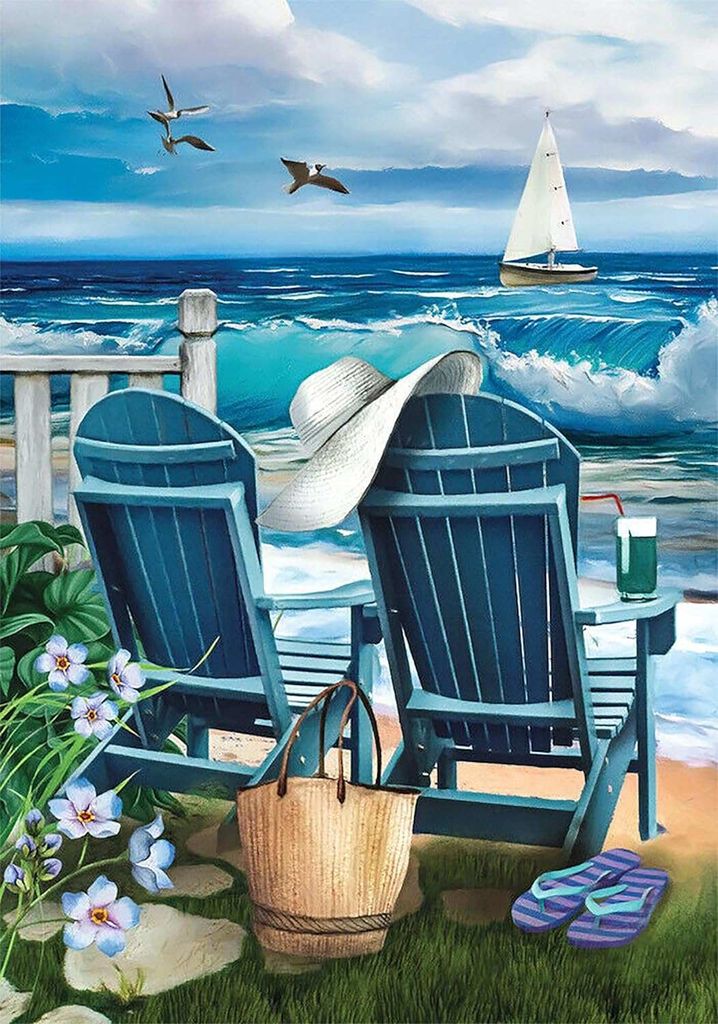 Rötting Design BASTELIDEE 5d Diamond Painting Set DIY Motiv romantische Strandkulisse