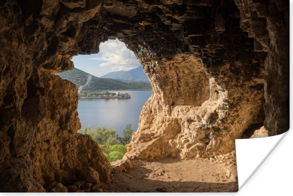 MuchoWow Poster Wasser - Höhle - Natur - Landschaft 120x80 cm - Bilder