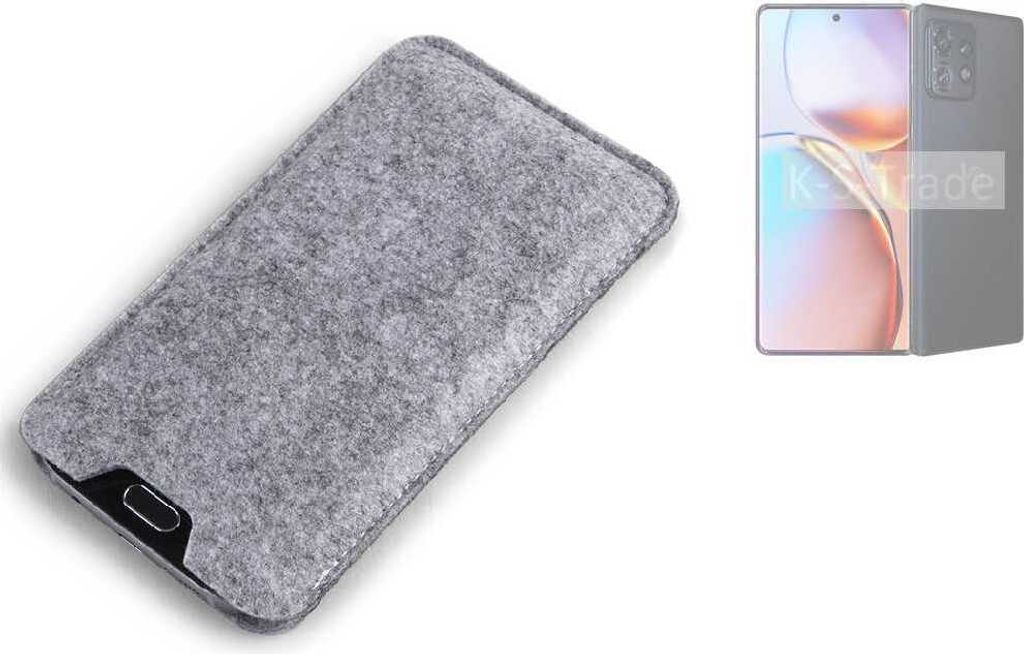 K-S-Trade Filz Handyhülle kompatibel mit Motorola Edge+ 2023 Schutzhülle Filztasche Filz Tasche Case Sleeve Handy Hülle Filzhülle grau