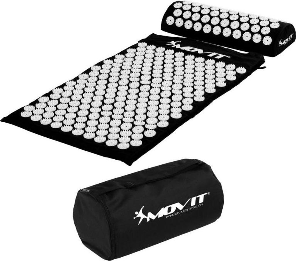 Mata do akupresury z poduszką MOVIT 75 x 44 cm, czarna Zdjęcie produktu 