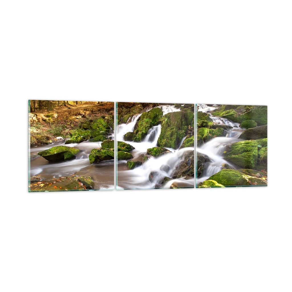 Bilder auf glas - Sonne Berg Bach Park - 150x50cm - Glasbilder - Wandbilder - Kunstdruck - zum Aufhängen bereit - Wanddekoration aus Glas - Glas B...