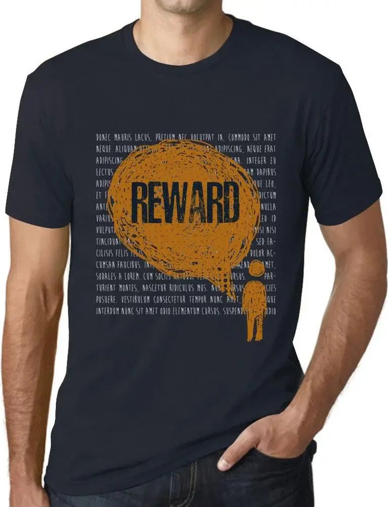 Herren Grafik T-Shirt Gedanken Belohnung – Thoughts Reward – Öko-Verantwortlich Vintage Jahrgang Kurzarm Lustige Druck Geburtstag Geschenk Mann