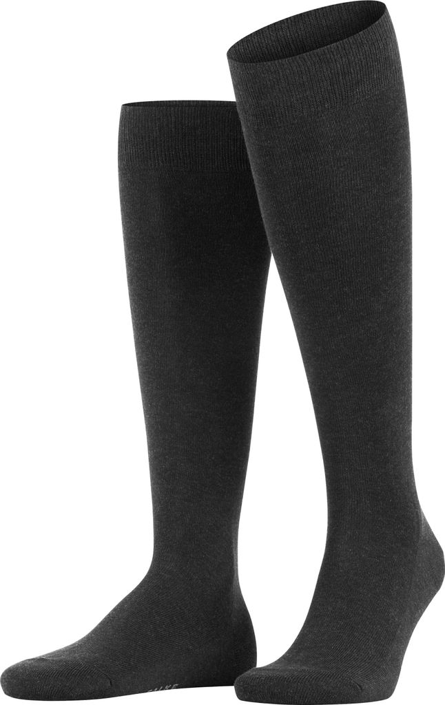FALKE Herren Socken - Family, Kniestrümpfe, einfarbig Anthrazit 43-46