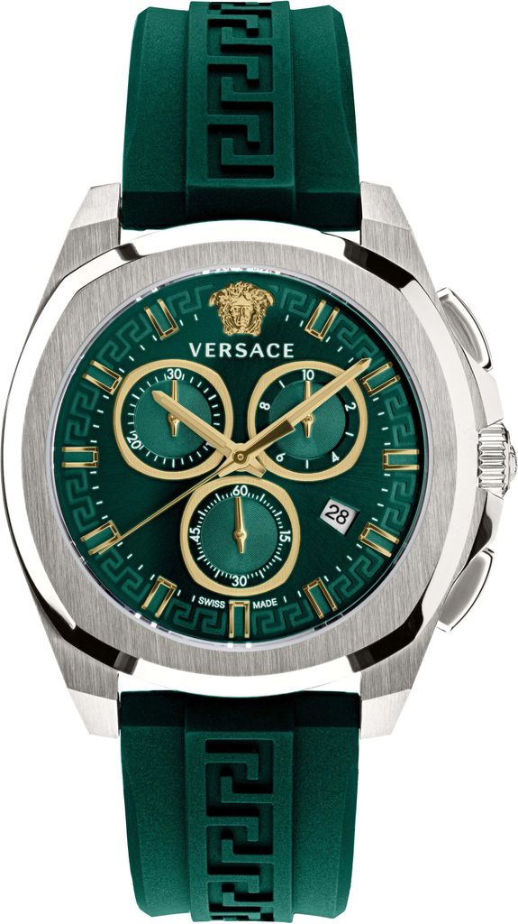 Versace VE7CA0223 Chrono Geo grün gold silber Kautschuk Produktbild 