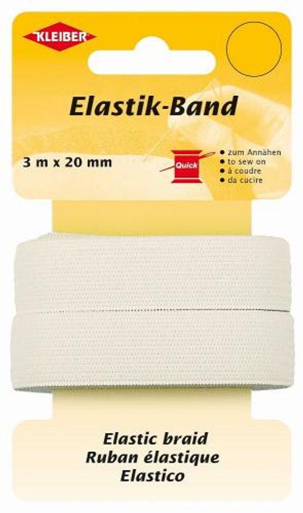 KLEIBER Gummiband 3 m x 20 mm weiß Produktbild 