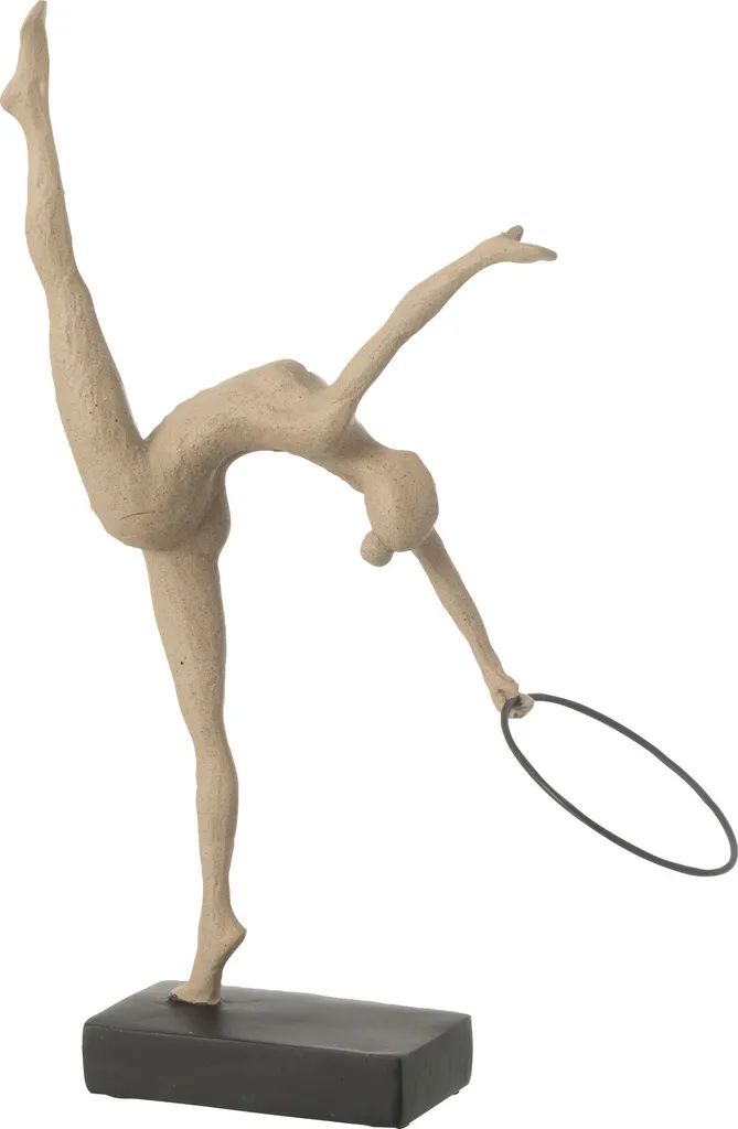 Décoration Intérieure Gymnaste J-Line Turnerin Cerceau Beige pour Salon