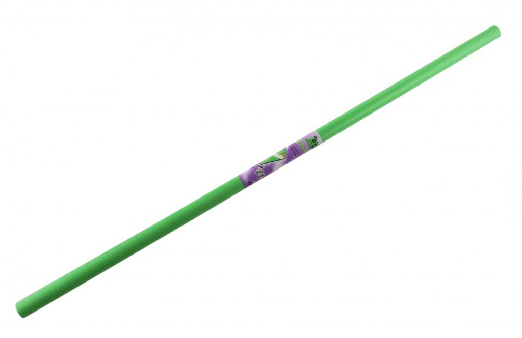 A light green roll of transparent paper with a decorative band.
