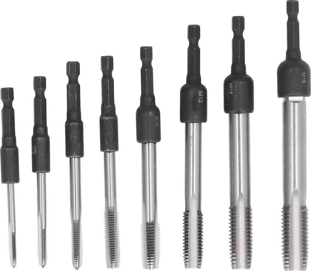 Coffret taraudage pour perceuse avec douilles rallongées 1/4 pouce