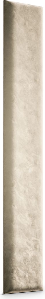 A close-up view of a cream-colored upholstered wall panel.
