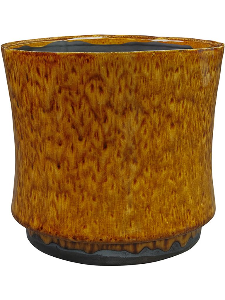 Ter Steege Blumentopf, glasiert, gelb-karamellfarben, D 21 Produktbild 