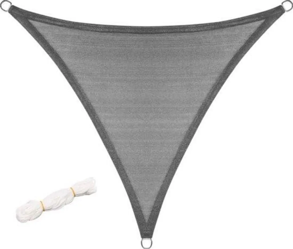 Telo ombreggiante triangolare - filtro UV e idrorepellente - robusto HDPE - traspirante e resistente - ideale per patio e giardino - grigio scuro - 4x4x4 m
