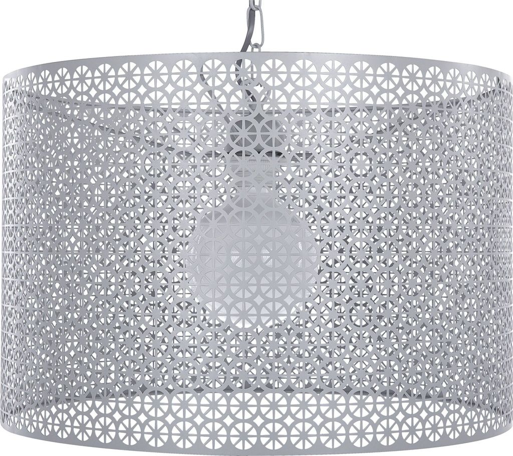 BELIANI lampa Závěsná šedá kovová s prolamovaným stínidlem Obrázek produktu 