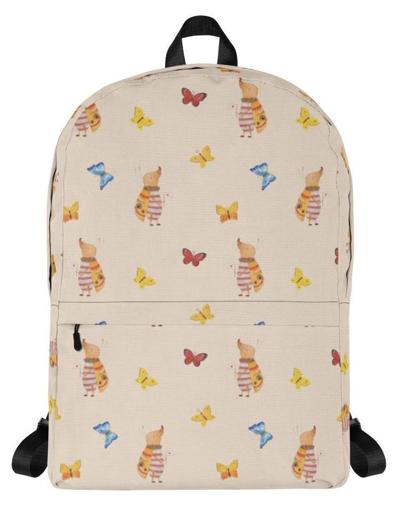 Mr. & Mrs. Panda Schulrucksack Nachtfalter Fähnchen - Gelb - Geschenk, Business-Rucksack, Lustige Sprüche, Rucksack, Käfer, Spruch Witzig, Damen...