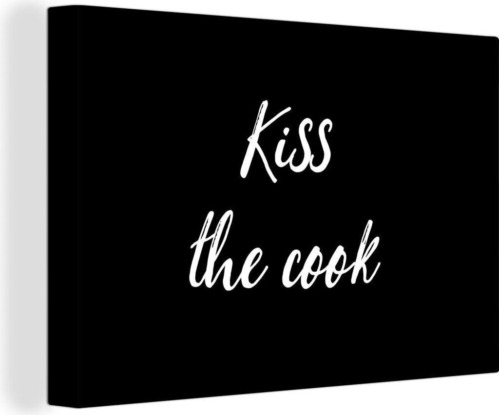 OneMillionCanvasses - Leinwandbilder - 140x90 cm, Zitate - Sprichwörter - Küss den Koch, Wandbilder Kunstdruck Wanddekoration - Foto auf Leinwa...