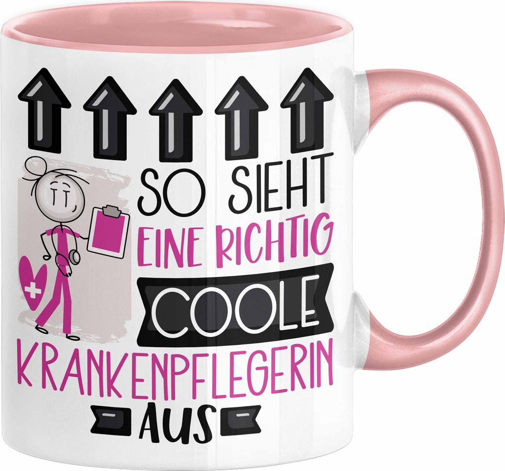 Krankenpflegerin Geschenk Tasse Geschenkidee für Krankenpflegerin Geburtstag Weihnachten Spruch So Sieht Eine Richtig Coole Krankenpflegerin Aus K...