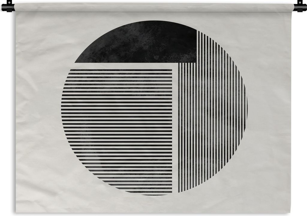 MuchoWow Wandteppich Wandbehang Minimalismus - Kreis - Design 60x45 cm Tapisserie Dekoration Wandtuch - Das Schlafzimmer