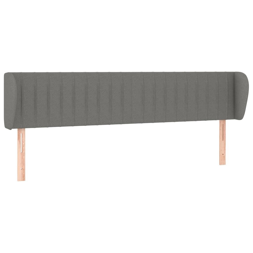 vidaXL Kopfteil mit Ohren Dunkelgrau 163x23x78/88 cm Stoff