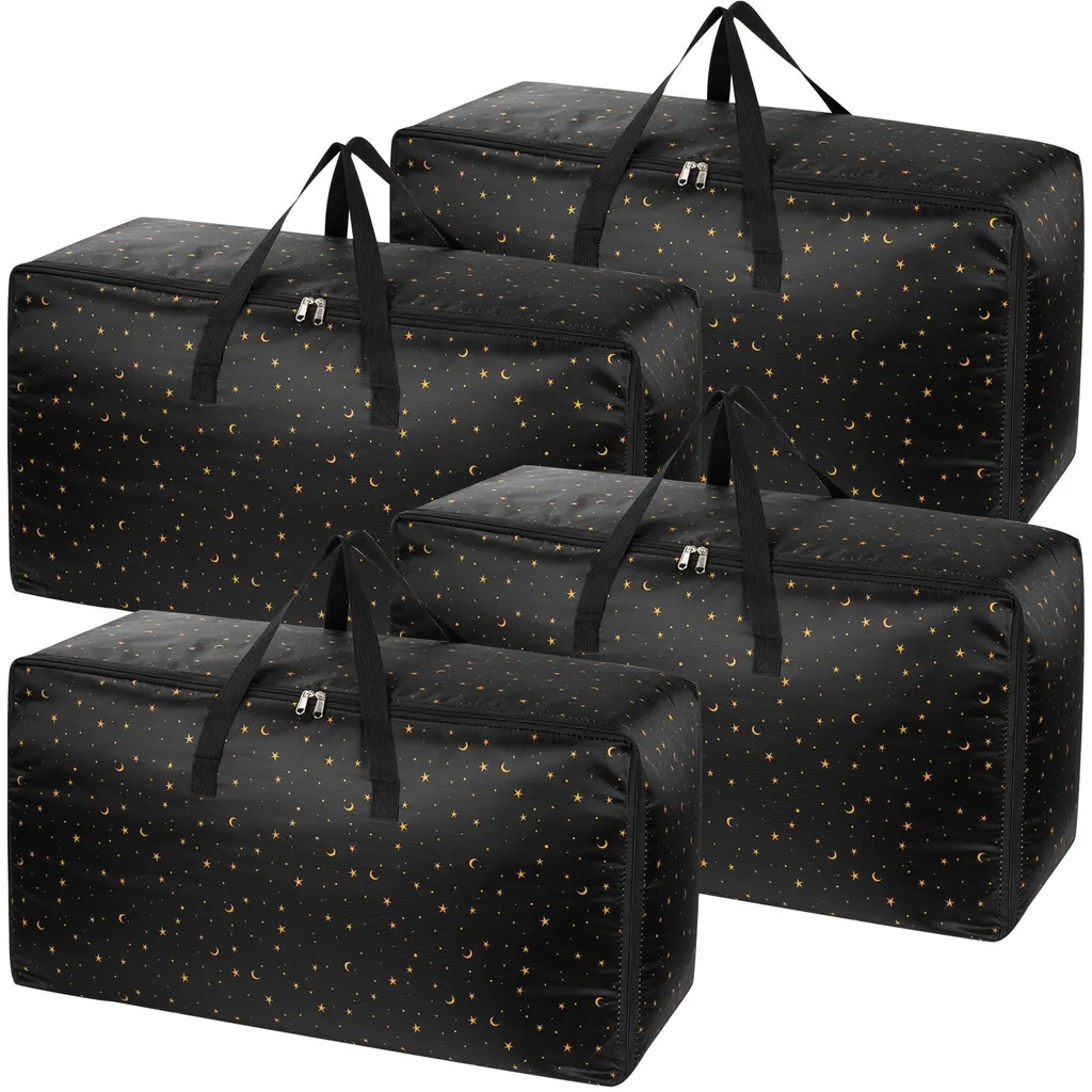 Lot de 4 bacs de rangement extra-larges avec couvercle hermétique 100L