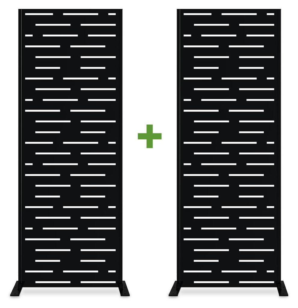 Set mit 2 Dekorplatten ARLBERG Schwarz H.160cm Vollmuster Produktbild 