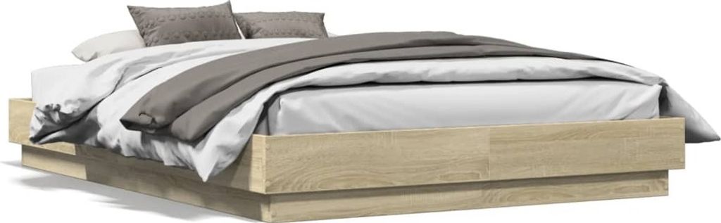 Maison Exclusive - Bettgestell Sonoma-Eiche 135x190 cm Holzwerkstoff