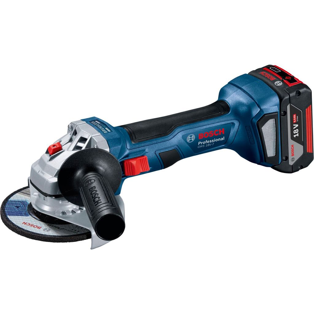 Bosch GWS 18V-7 - Akku-Winkelschleifer - blau/schwarz Produktbild 