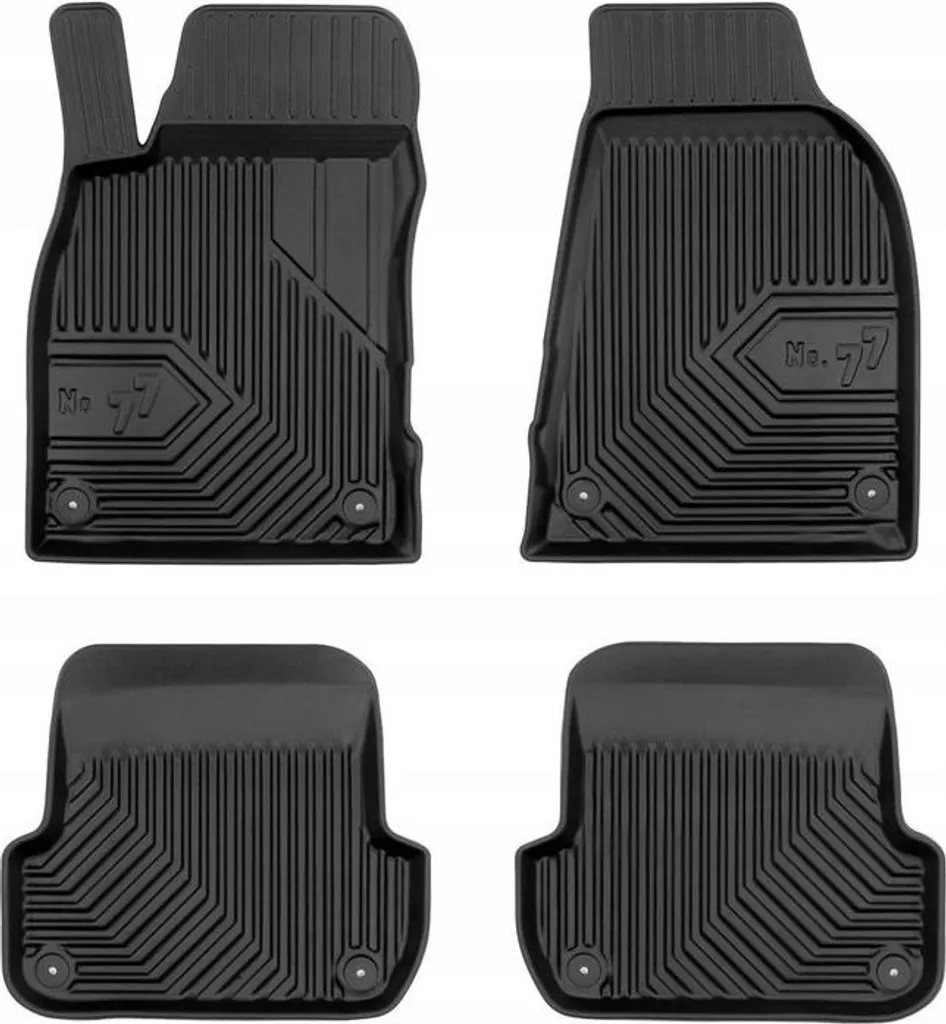 Set Di Tappetini Per Auto Compatibili Con Seat Exeo (2008-2013) – 4 Pezzi, Colore Nero Con Bordo Marrone, Antiscivolo - 6