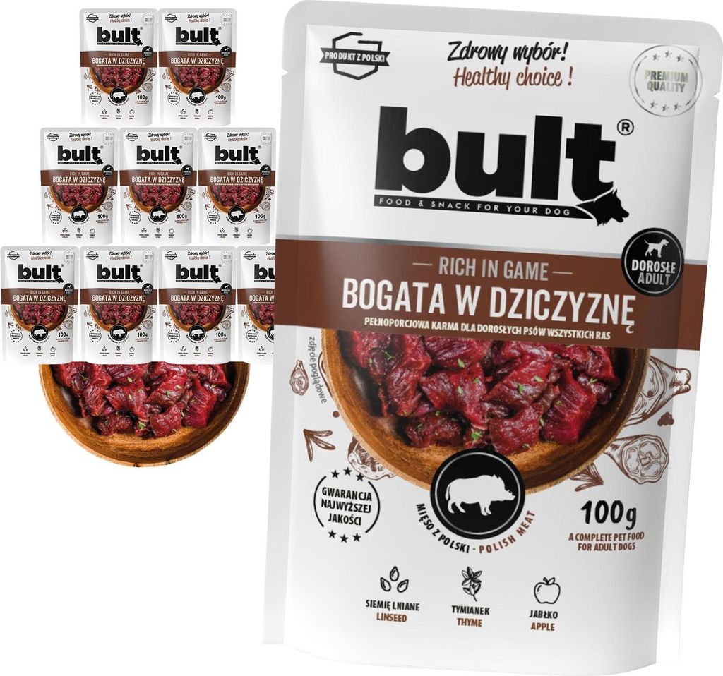 BULT | Hundefutter - Wild - 1kg - Nassfutter - 10x100ml - Produktbild 