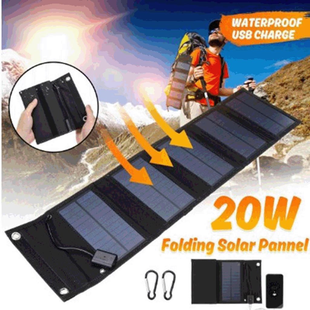 Tragbar Faltbare Solarpanel Solarmodul 18V 30W USB Ladegeräte Camping Handy 