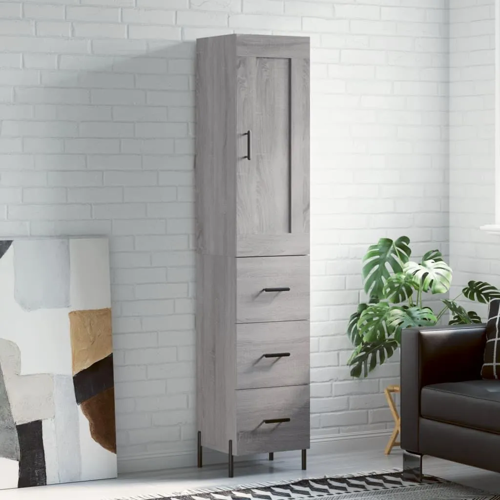 Credenza vidaXL Grigio Sonoma 34.5x180 | Mobile Ufficio e Casa