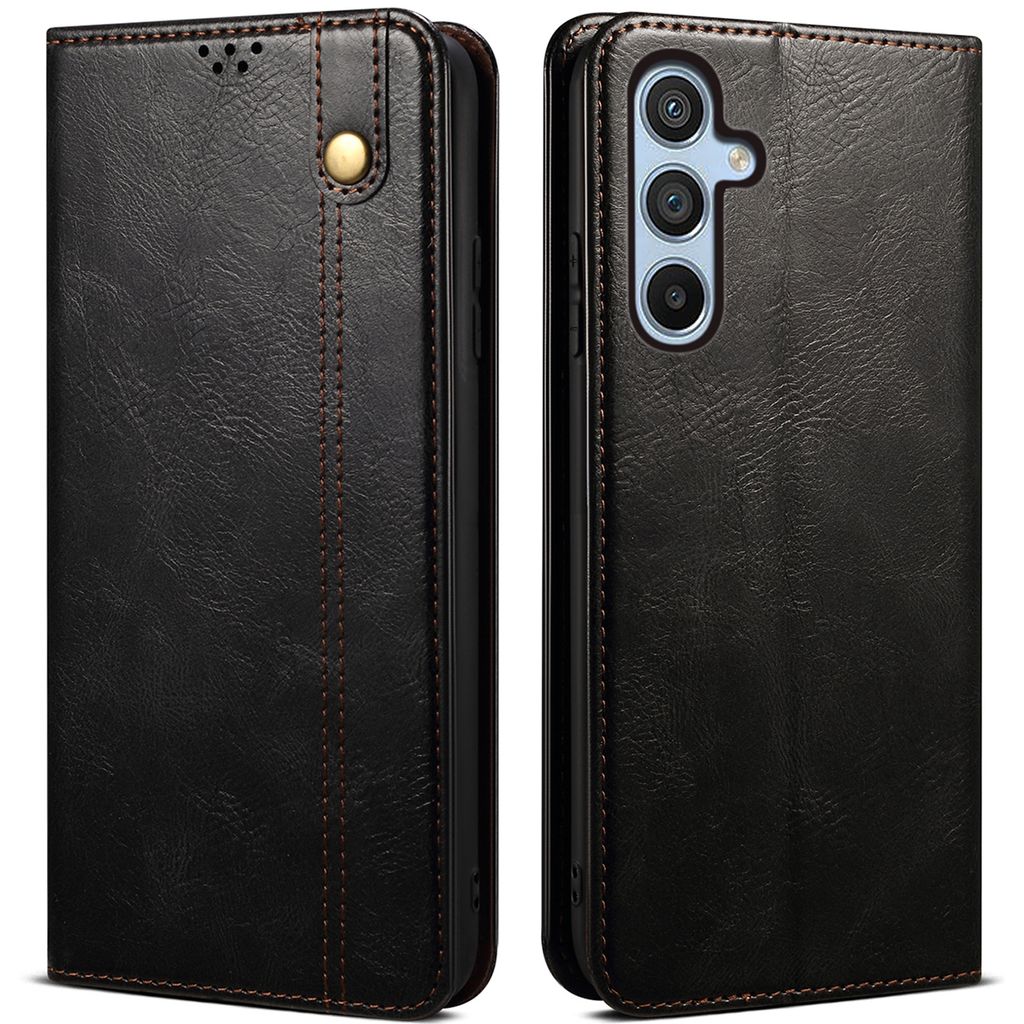 Galaxy S25 Hülle, Leder Flip Brieftasche Schutzhülle für Samsung Galaxy S25 Schwarz