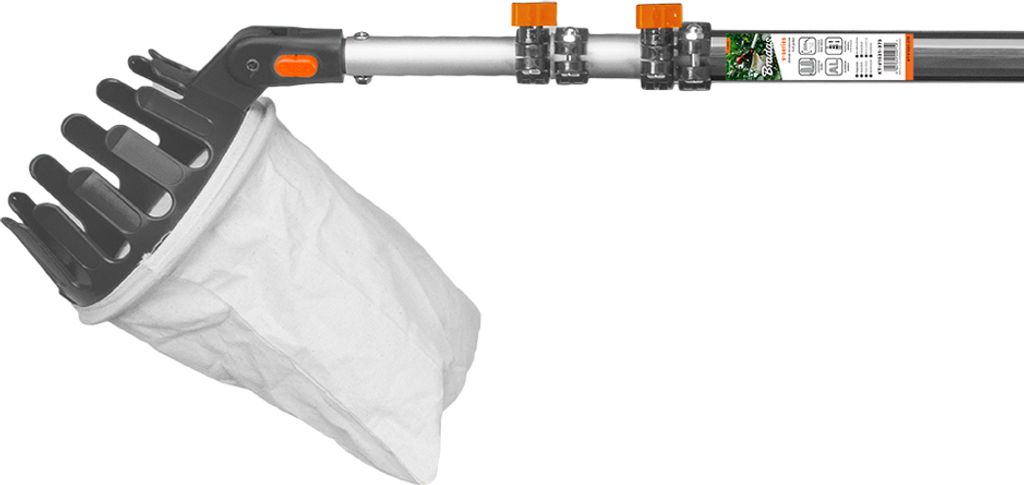 Bradas Obstpflücker mit Teleskopstiel silber / orange Produktbild 