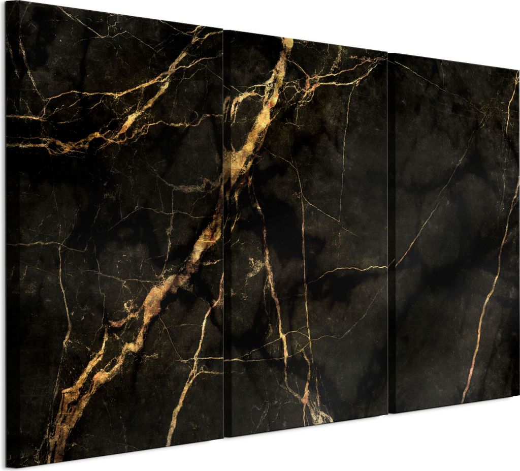 LUMASOUL Leinwand Bilder, Leinwandbild Dsenie Motiv, Wandbilder Holzrahmen, Bilder 90x60cm Goldene Marmoradern