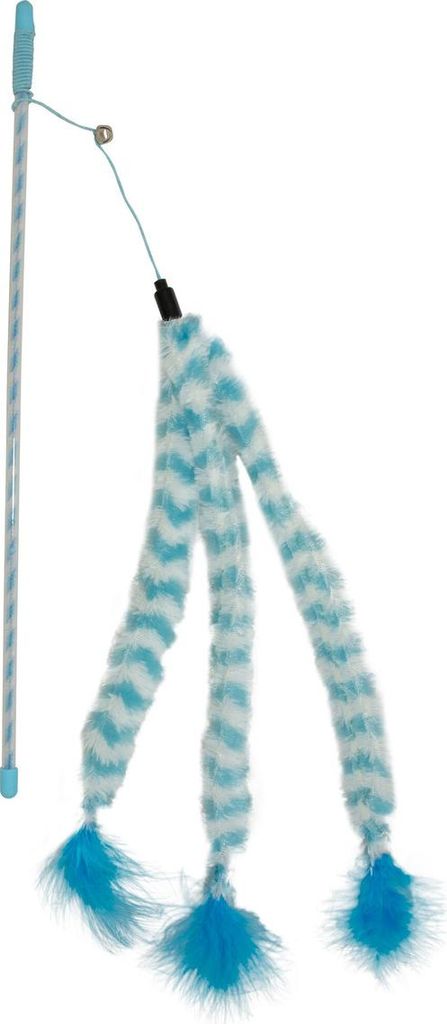 Duvo+ Katzenangel Catchy Fluffy mit Schwanz blau/weiß