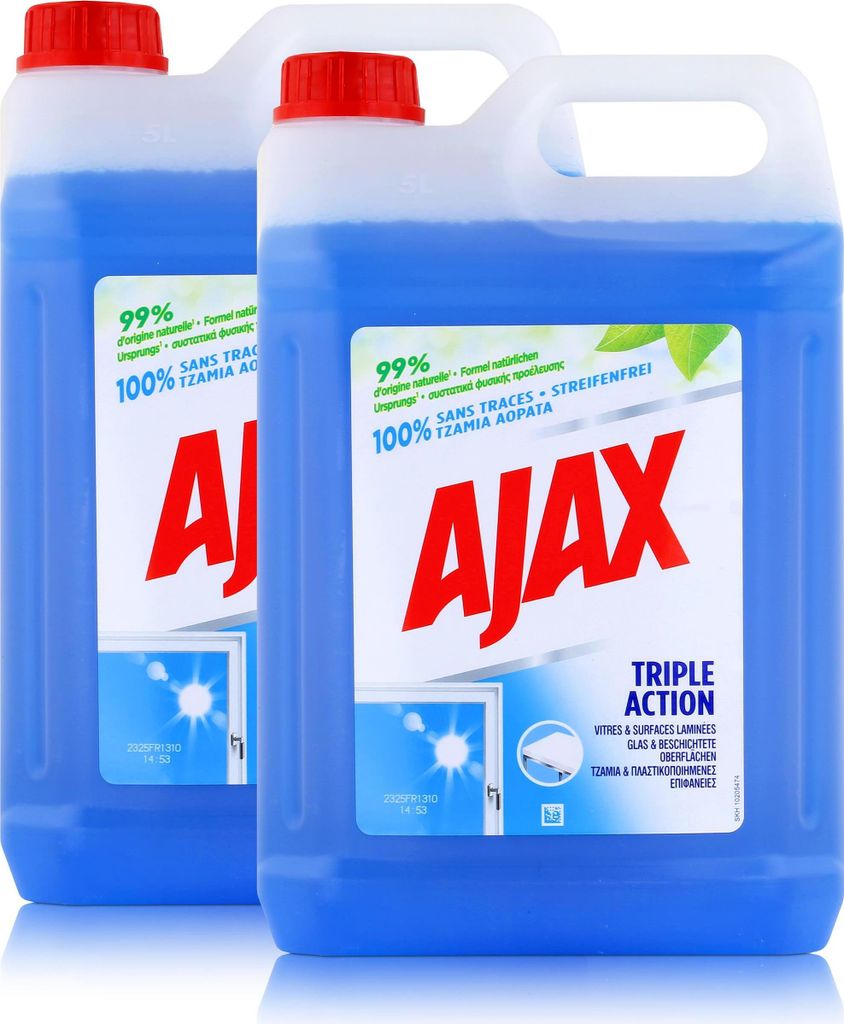 Ajax Glasreiniger 5L - Für Glas & beschichtete Oberflächen (2er Pack)