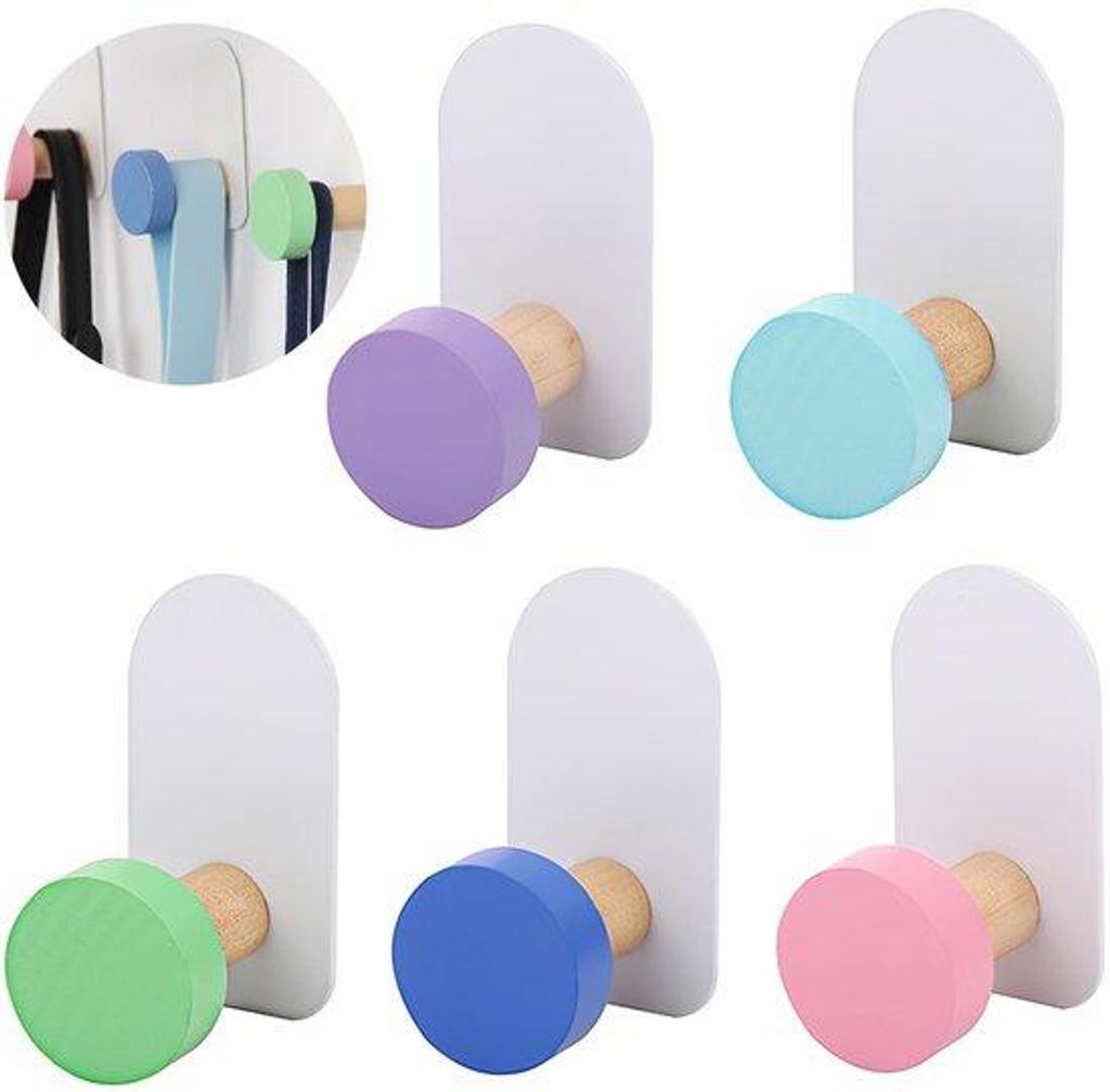 Selbstklebende Wandhaken - Kleine Haakjes - Dekorative - Badezimmer und Küche - 5er Set