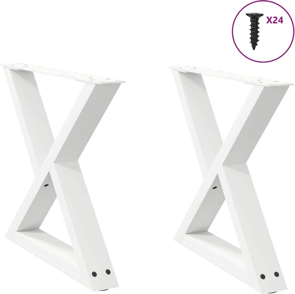 Couchtischbeine 2 Stk. Weiß 60x(42-43,3) cm Stahl