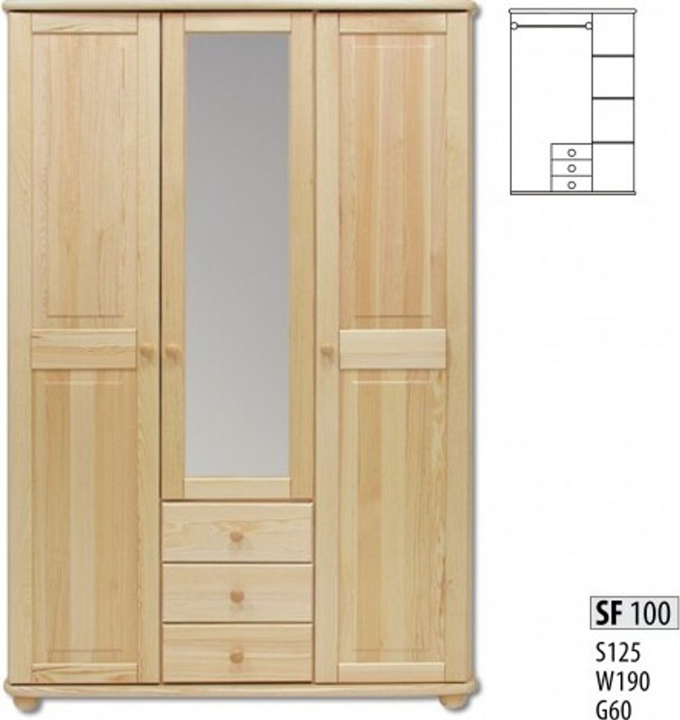 Kleiderschrank Kiefer Schrank Vollholz Schlafzimmerschrank Schränke Landhaus Neu