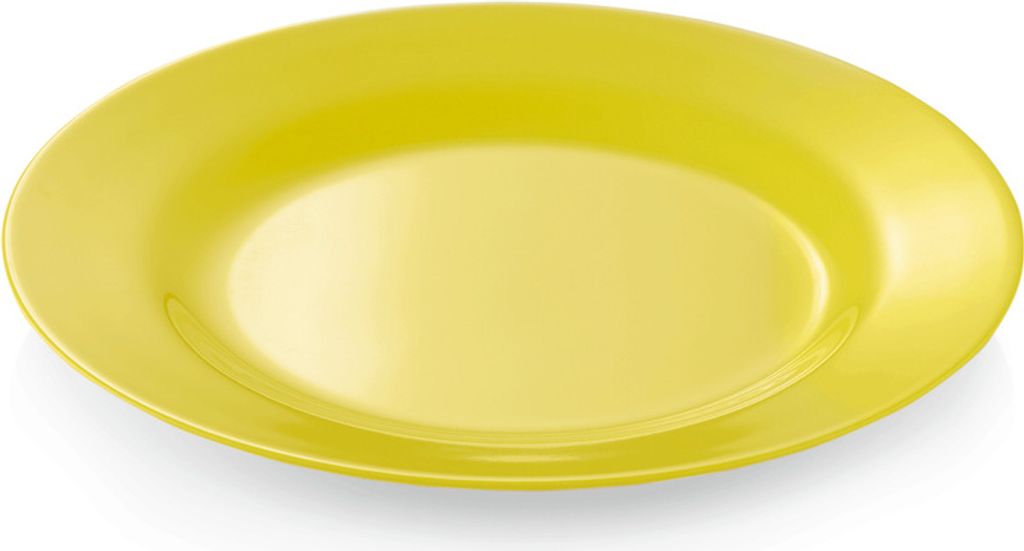 12x Teller flach Ø 23 cm Melamin gelb bruchfest