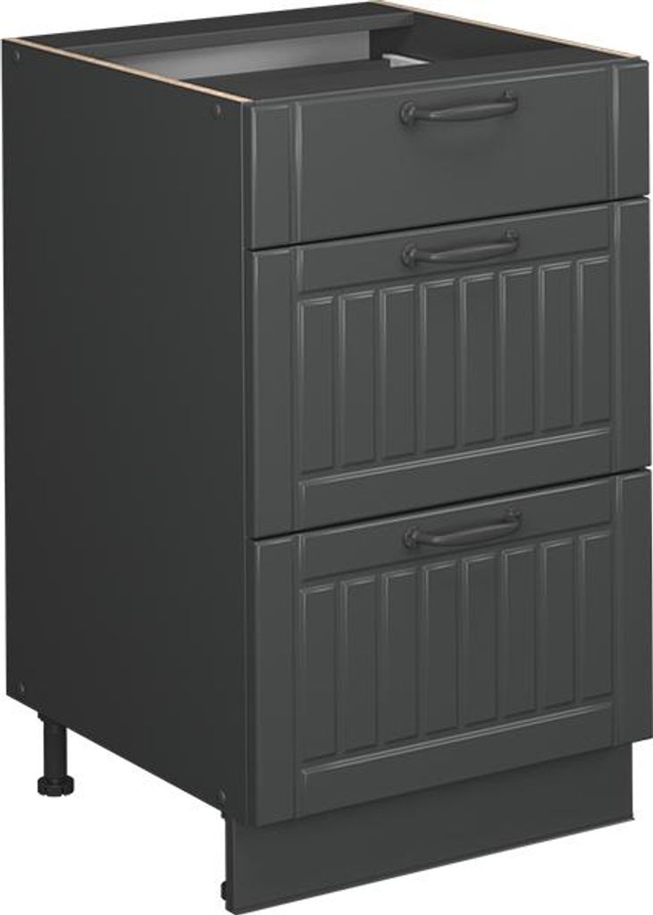 Vicco Küchenunterschrank Fame-Line, 50 cm ohne Arbeitsplatte, Dunkelgrau/Anthrazit