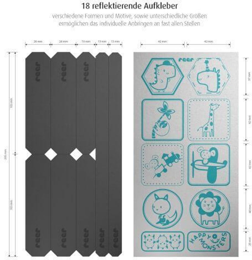 reer reflektierende Aufkleber LightReflex verschiedene Motive