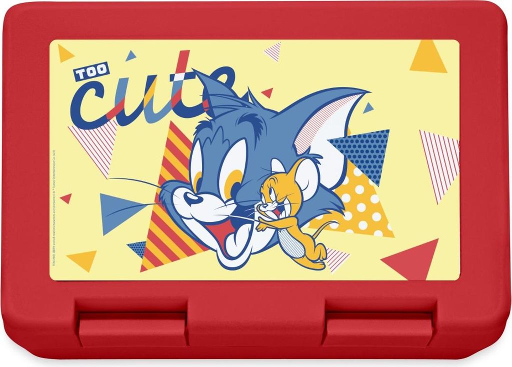 Spreadshirt Tom Und Jerry Too Cute Brotdose Lunchbox, One size, Rot