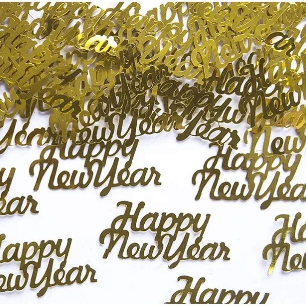 Coriandoli di buon anno 4x2cm 3g oro Immagine del prodotto 