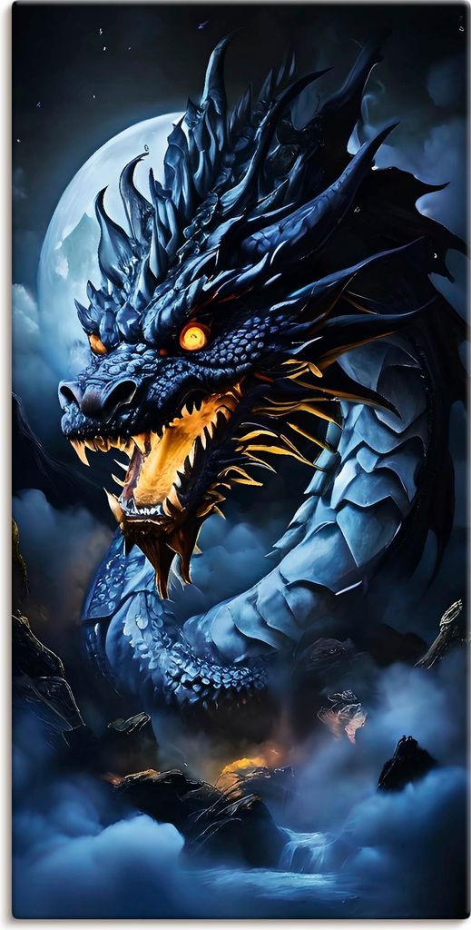 ARTland Leinwandbild Die Wut des Drachen XVII Größe: 50x100 cm