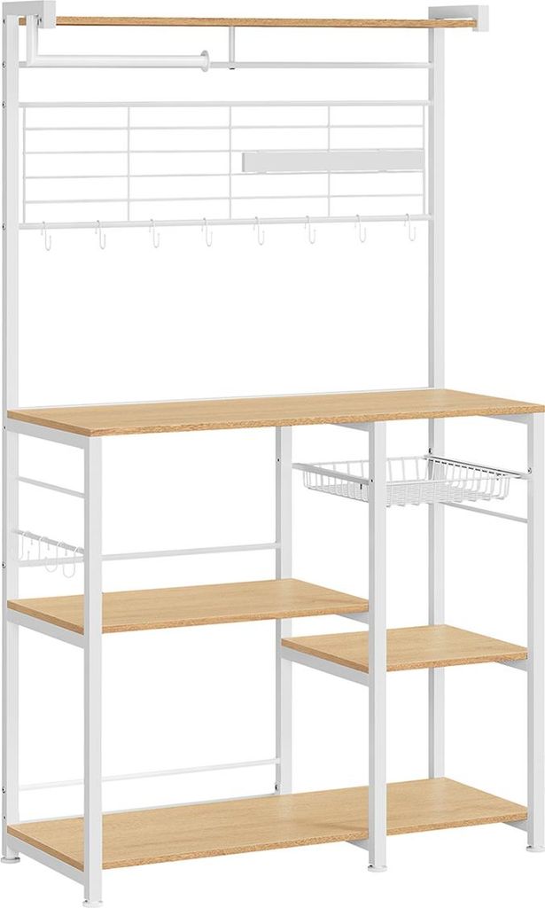 Standregal mit Küchenrollenhalter und 12 Haken