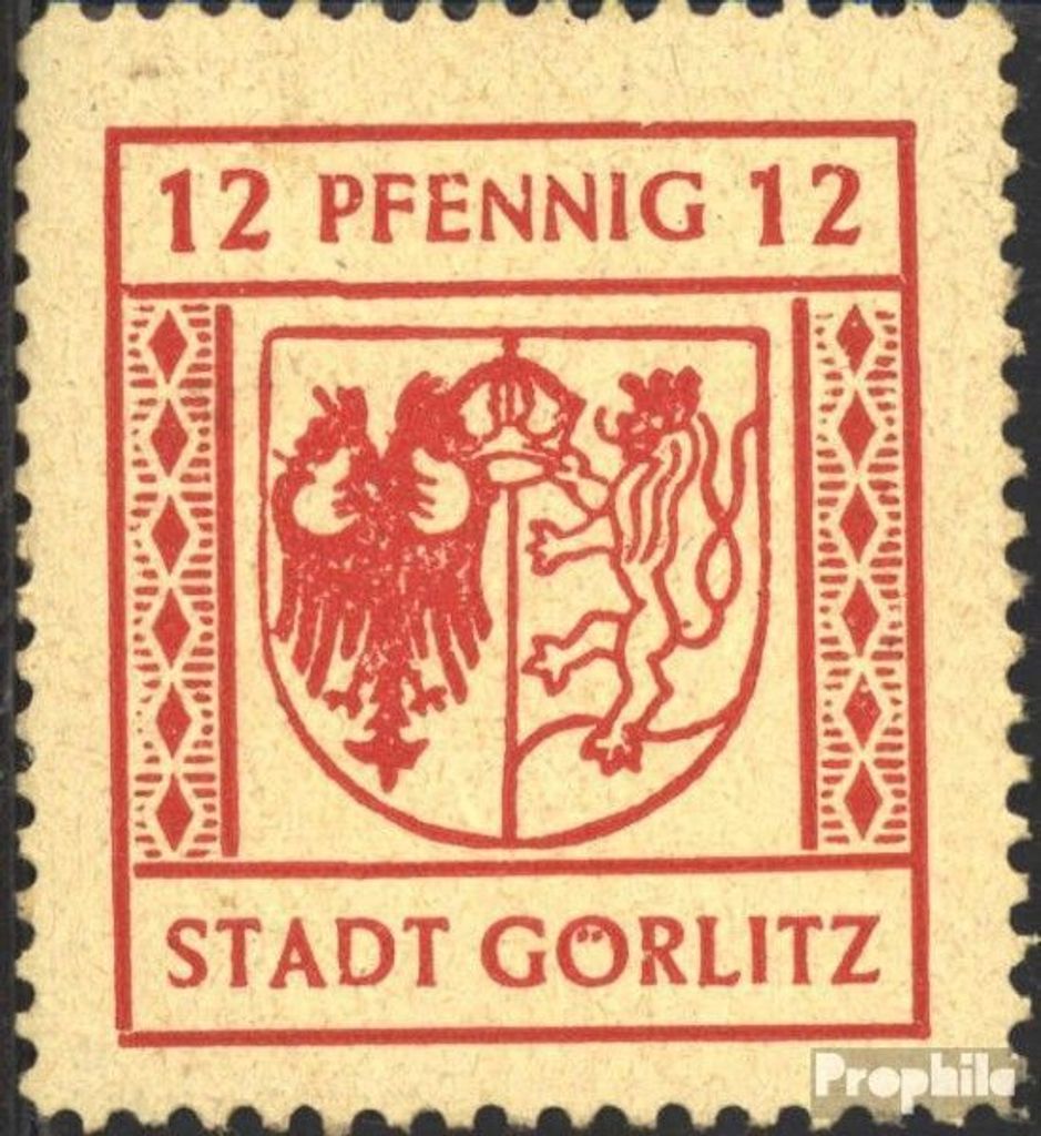 Briefmarken Görlitz 1945 Mi 16 postfrisch Ziffer und Wappen