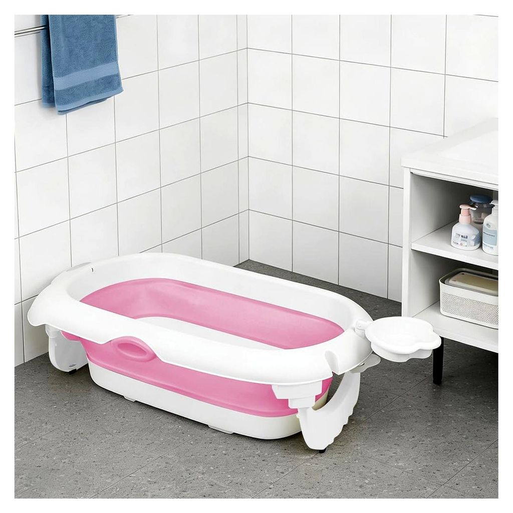 Kinderbecken PP+PTE rutschfeste faltbare Badewanne für Babys Raum Badewanne für Neugeborene (Stil 4) 97 x 52 x 24 cm - Rosa