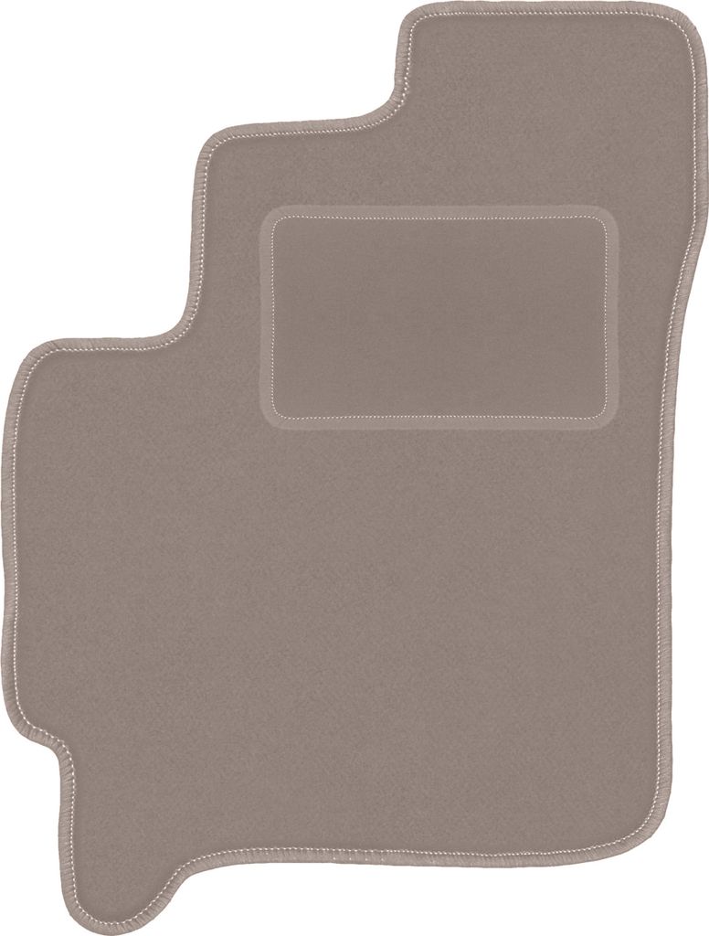 Fahrerfußmatte Velours beige passend für Kia Carens I (1999-2006, Minivan) – mit Befestigungen – passgenau