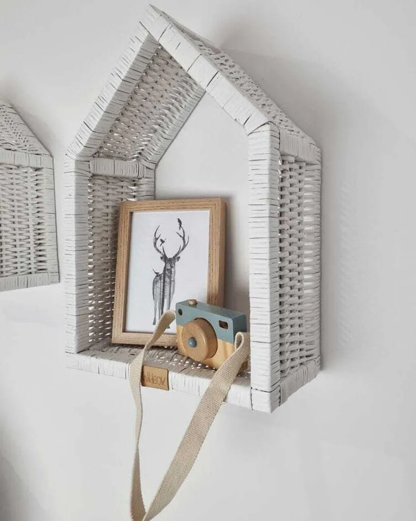 Étagère de rangement chambre enfant maisonnette osier blanc WikliBOX